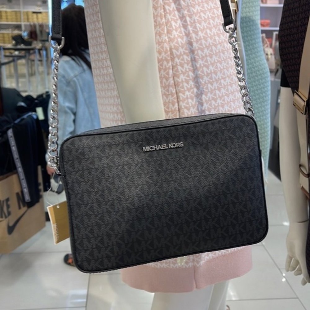 Michael Kors Large Jet Set Item East West Crossbody Black - Picture 1 of 16